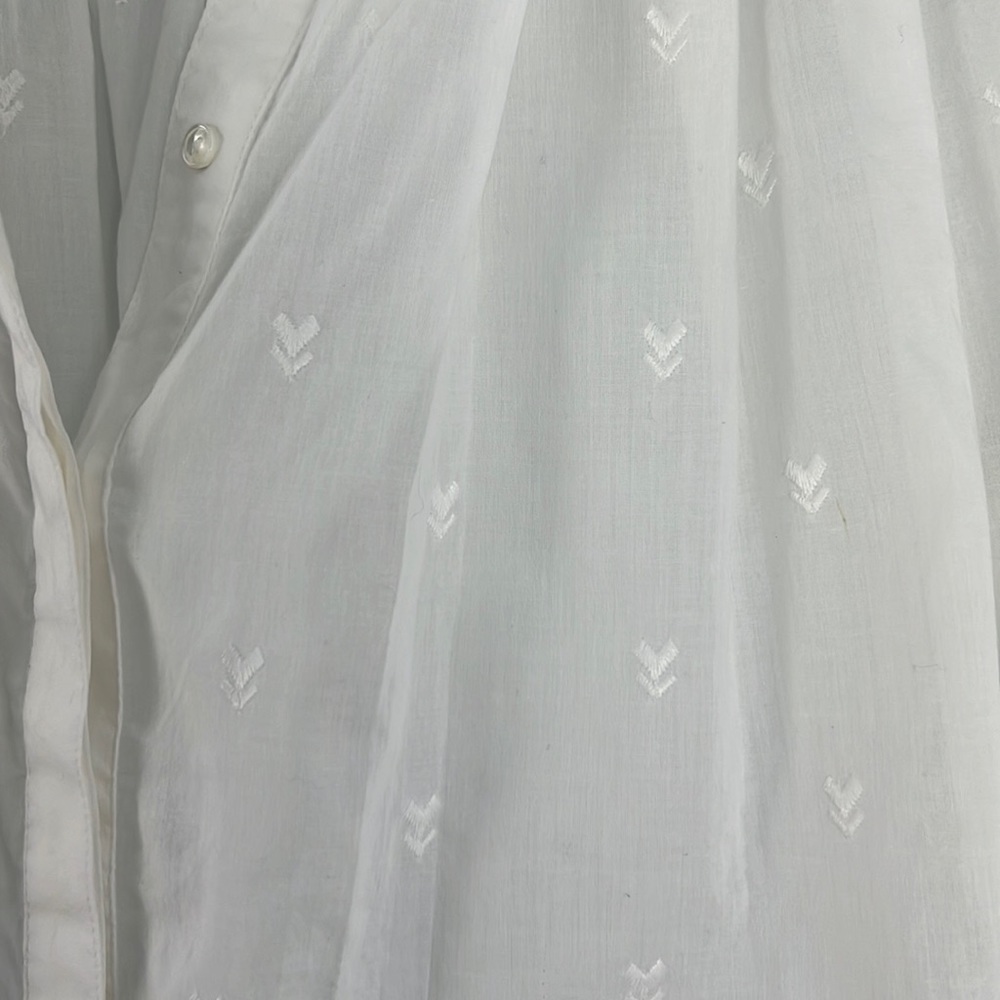 Joie Textured White Button Down Blouse Size Small - image 5